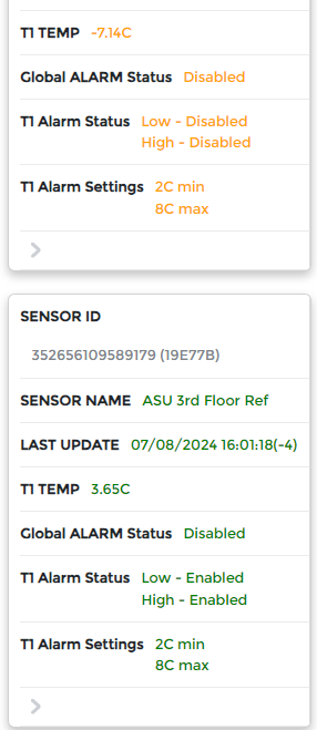 Sensor List Mobile